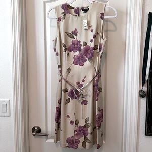 Ann Taylor Floral Belted A line Dress